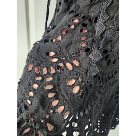 Free People Tops Intimately Free People Starry Eyelet Sheer Black Tank sz XS EUC - Picture 5 of 6